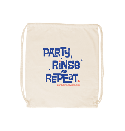 Natural Party, Rinse & Repeat Drawstring Bag