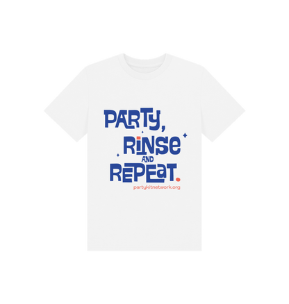 White Kids' Tee (Party, Rinse & Repeat)